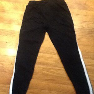 Black Capri Pants with White Side Stripe